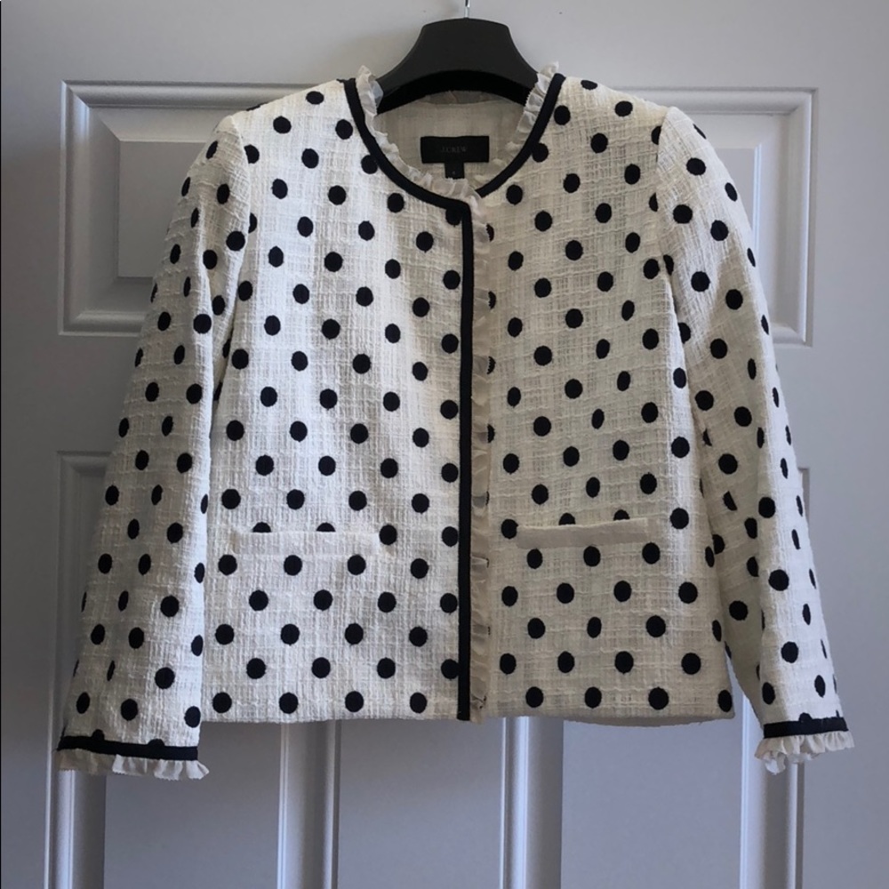 NWT J Crew Polka Dot Suit Jacket fully lined